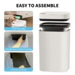 Fyydes 3.7 Gallon Automatic Touchless Trash Can, Motion Sensor Waste Bin with Lid, White