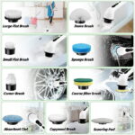 Electric Spin Scrubber Cordless, 9 Replaceable Heads for Shower Tile Grout, Waterproof Power Scrubber Brush with Extension Handle, Dual-Speed Bathroom Kitchen Floor Cleaner - Image 3