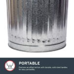Behrens 20 gal Silver Galvanized Steel Garbage Can Lid Included Animal Proof/Animal Resistant - Image 3