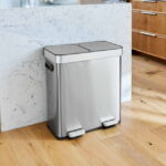 Better Homes & Gardens Kitchen Trash Can, 18 Gallon Stainless Steel Recycle Step Garbage Bin with Dual Compartment Lid, Silver - Image 3