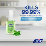 PURELL® Advanced Hand Sanitizer Energizing Mint, Infused with Essential Oils, 2 oz Pump Bottle - Image 3