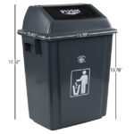 Buyitt 4 Packs Medium Garbage Bin with Lid, Plastic Kitchen Waste Bin, Grey - Image 2