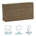 Boardwalk Multifold Commercial Paper Towels, Natural, 250 Towels/Pack, 16 Packs/Carton, 9 x 9.45 Inches - Image 3