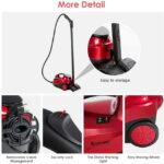 Topcobe 2000W Heavy Duty Multi-purpose Steam Cleaner Mop with Detachable Handheld Unit, Multi-Purpose Steamer for Home Use, Steamer for Cleaning Floor-Red - Image 3