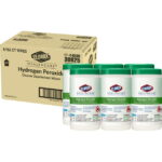 CloroxPro Hydrogen Peroxide Cleaner Disinfectant Wipes, 155 Count Canister - Case of 6 (30825)