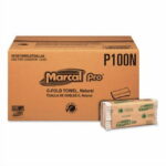 Marcal PRO Folded Paper Towels 1-Ply 10 1/8" x 12 7/8 " 150/Pack 16 Packs/CT P100N