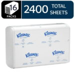 Kleenex Professional Universal Multifold Paper Towels, Bulk (01890), Absorbency Pockets, 9.2" x 9.4" Towel, White (150 Sheets/Pack, 16 Packs/Case, 2,400 Sheet Total)