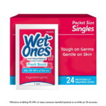 Wet Ones Antibacterial Hand Wipes, Fresh Scent, 24 Ct Individually Wrapped Hand Wipes