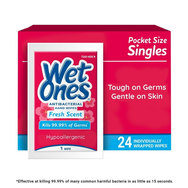 Wet-Ones-Antibacterial-Hand-Wipes-Fresh-Scent-24-Ct-Individually-Wrapped-Hand-Wipes_48b6a805-2a5e-4677-a209-9607e1c497ef.b67182ae13d1ba314329d0cdb42caf60 Wet Ones Antibacterial Hand Wipes, Fresh Scent, 24 Ct Individually Wrapped Hand Wipes - Image 1