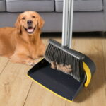 Eyliden Broom and Dustpan Combo Set, Self-Cleaning with Dustpan Teeth, Stand up, Extendable to 52", Dark Grey