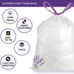 13 Gallon Trash Bags Lavender Scented (100 Count), Tall Kitchen Drawstring Garbage Bags 10-13 Gallon, High Density Bags (White) - Image 2