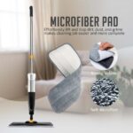 OVENTE Spray Mop for Floor Cleaning with 650ml Refillable Bottle, Washable and Reusable Microfiber Pad, Cordless Multi-Surface Floor Cleaner Kit Ideal for Home or Commercial Use, Black CTM121BGD