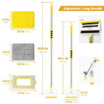 JEHONN Baseboard Cleaner Tool with Handle (Yellow) - Image 3