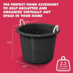 Life Story Flexible 17-Gallon Plastic Storage Tub with Rope Handles, Multi-Purpose Utility Bucket (Black) - Image 2